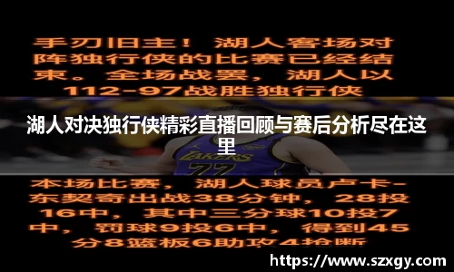 湖人对决独行侠精彩直播回顾与赛后分析尽在这里